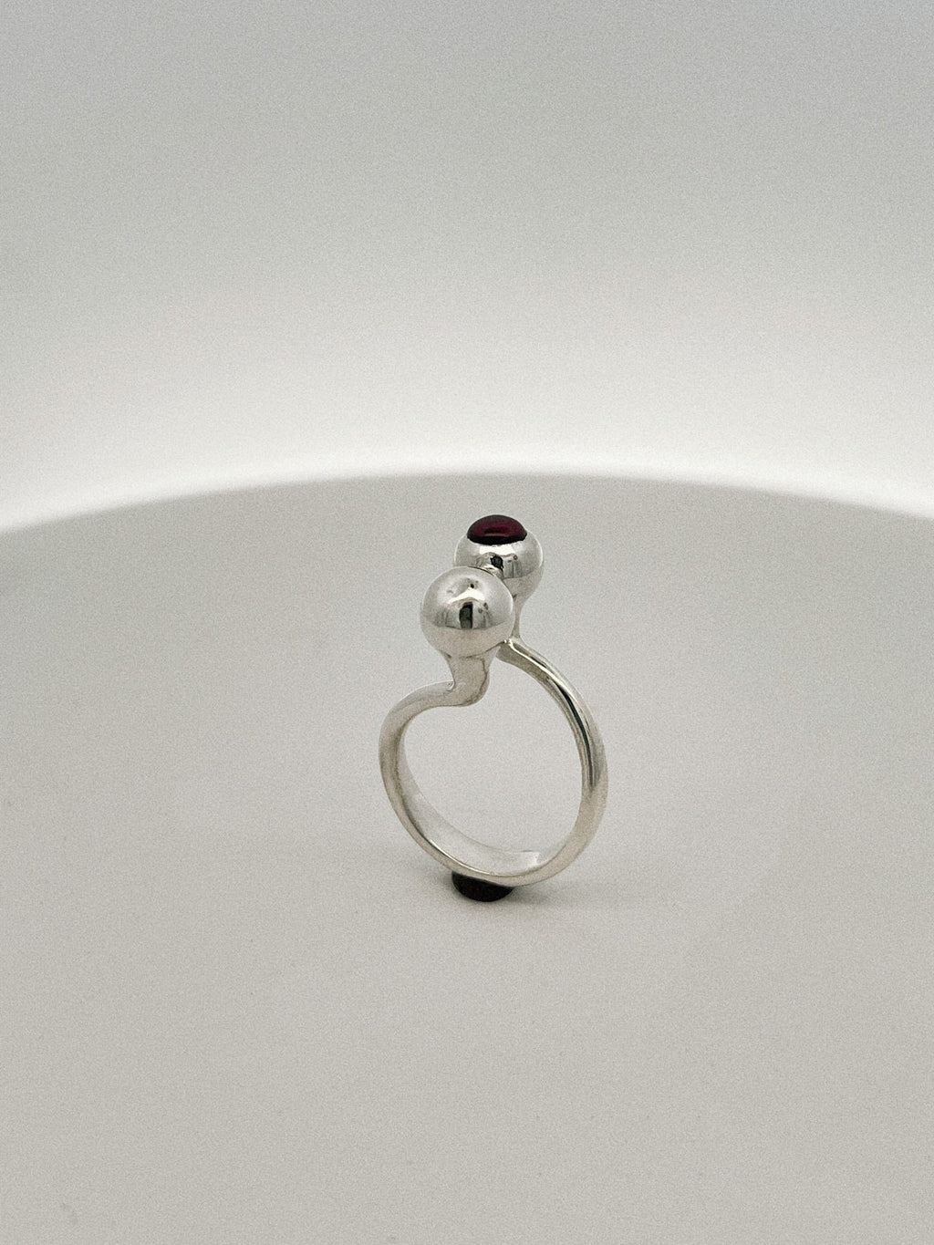 Cherry Ring / 925 Sterling Silver + Garnet image 0