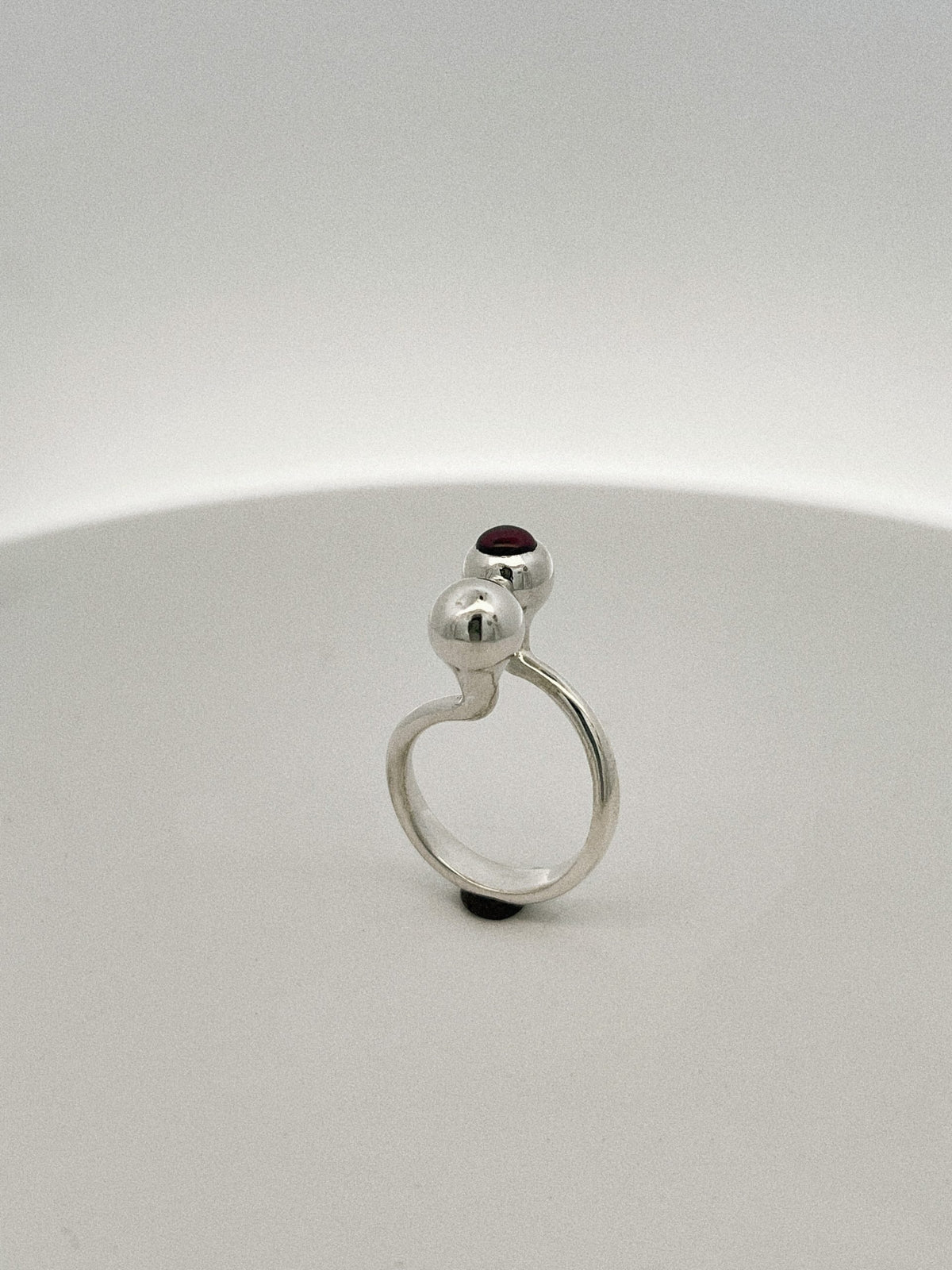 Cherry Ring / 925 Sterling Silver + Garnet image 0