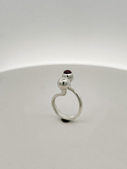 Cherry Ring / 925 Sterling Silver + Garnet image 0