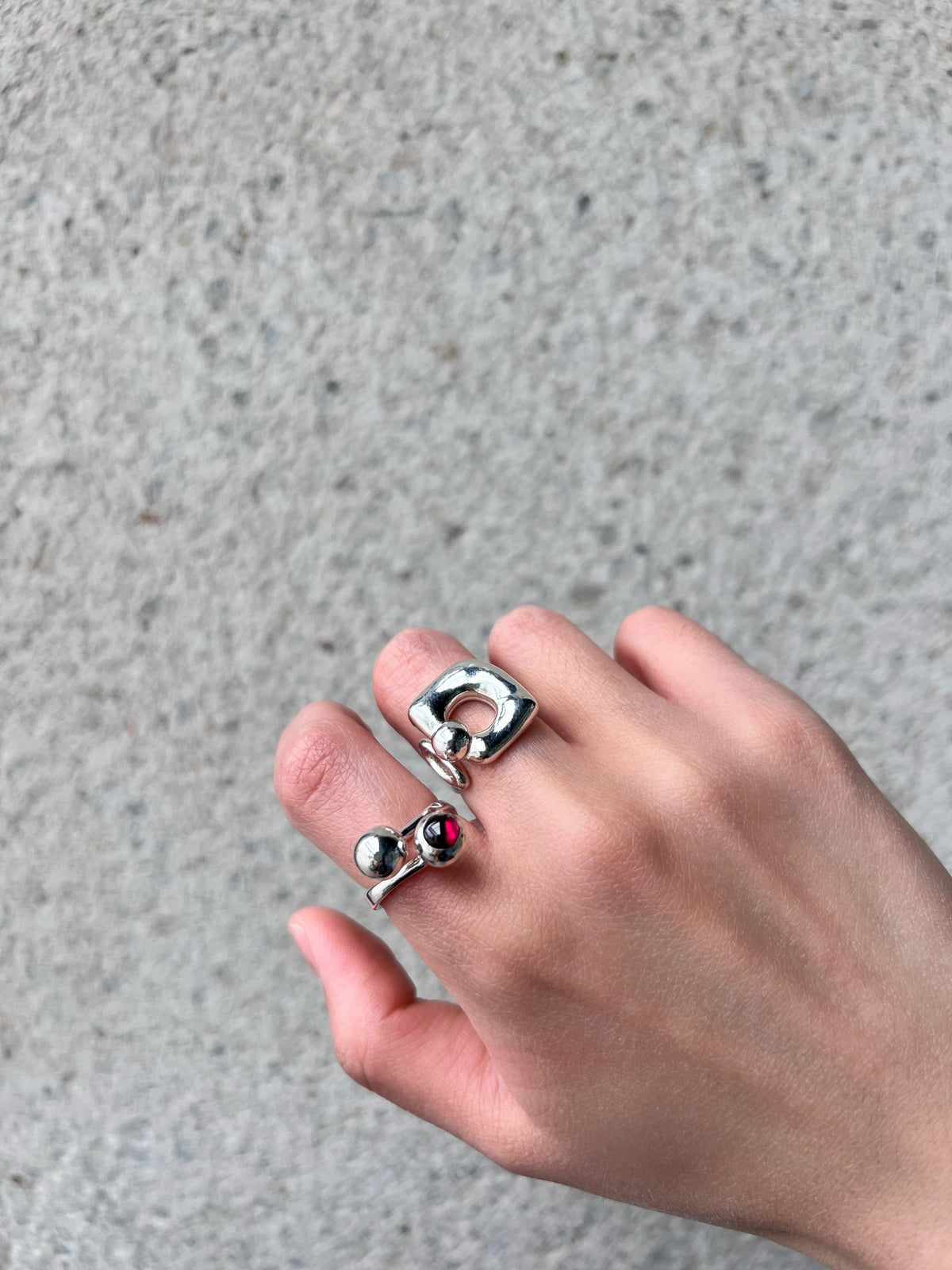 Cherry Ring / 925 Sterling Silver + Garnet image 2
