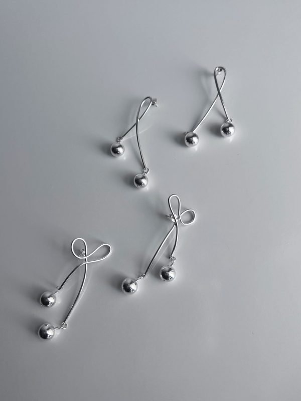 Cherry Drop silver earrings